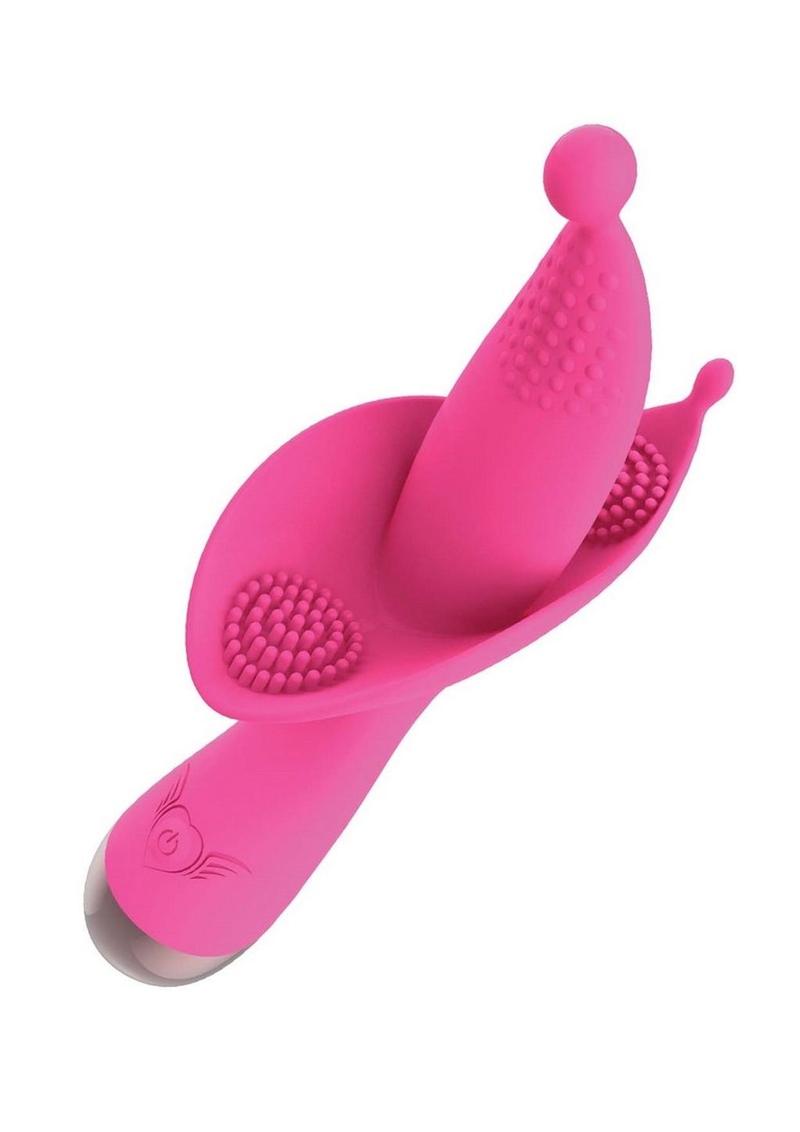 Passion Flower Bud Heat-Up Silicone Clitoral Stimulator Dual Motors