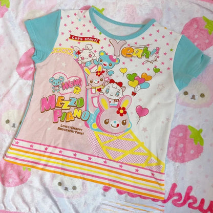 Pastel Kawaii Harajuku Crop Top – Cartoon Print Y2K Aesthetic Tee
