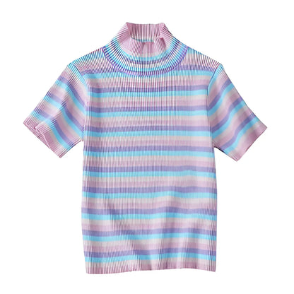 Pastel Striped Crop Top