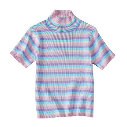 Pastel Striped Crop Top