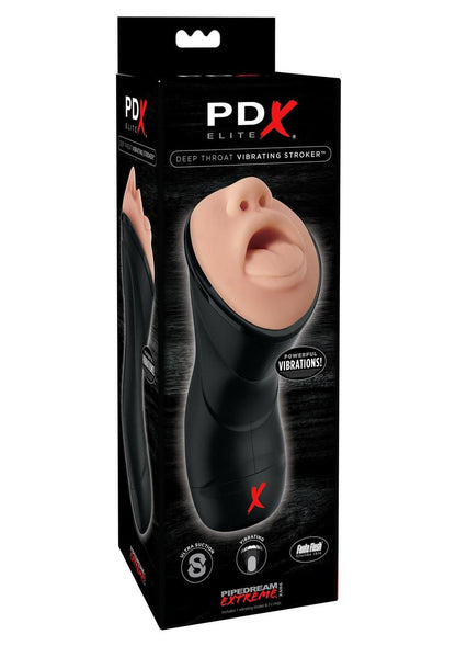 PDX Elite Deep Throat Vibrating Stroker Masturbator with Ultra Suction
