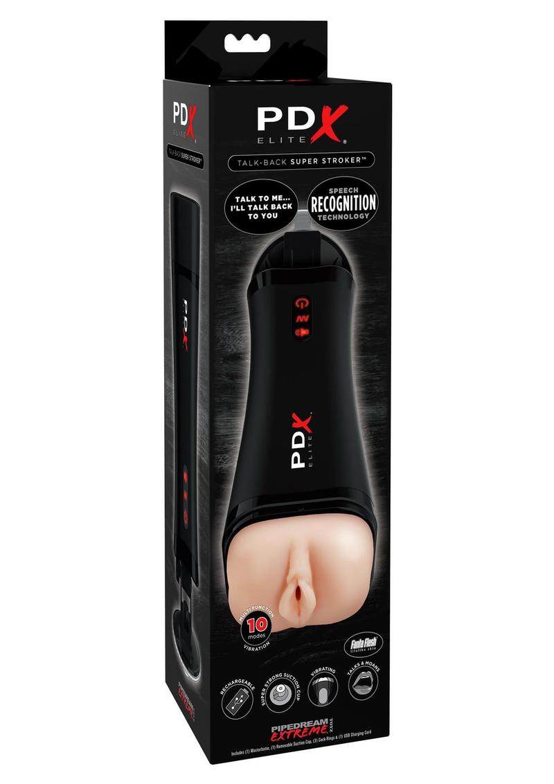 PDX Elite Talk-Back Super Stroker Speech Recognition Technology