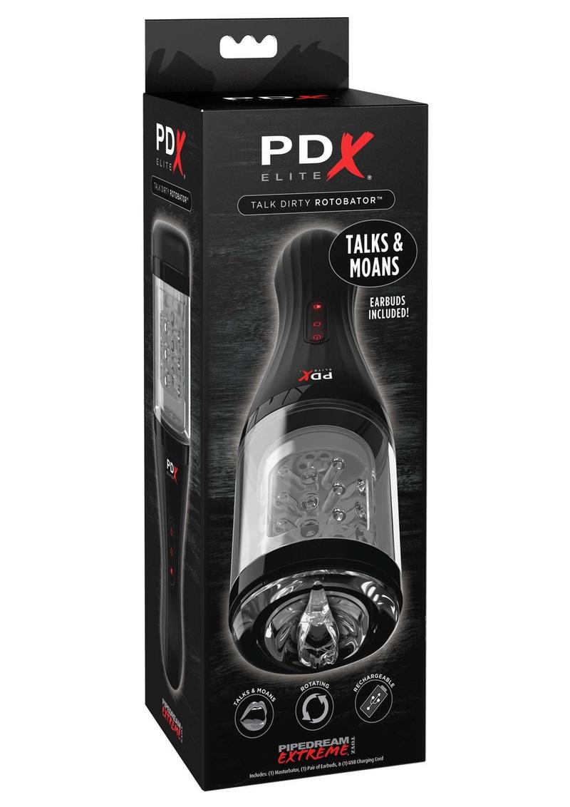 PDX Elite Talk Dirty Rotobator Rechargeable Masturbator with Moans