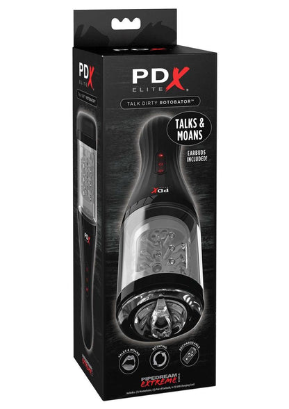 PDX Elite Talk Dirty Rotobator Rechargeable Masturbator with Moans