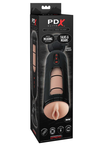 PDX Elite Vibrating Mega Milker Masturbator Talks And Moans
