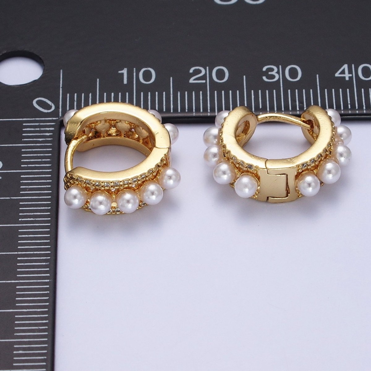 Pearl Hoop Earrings Gold Filled Silver Minimalist Huggie Earrings AB-176 AB-725
