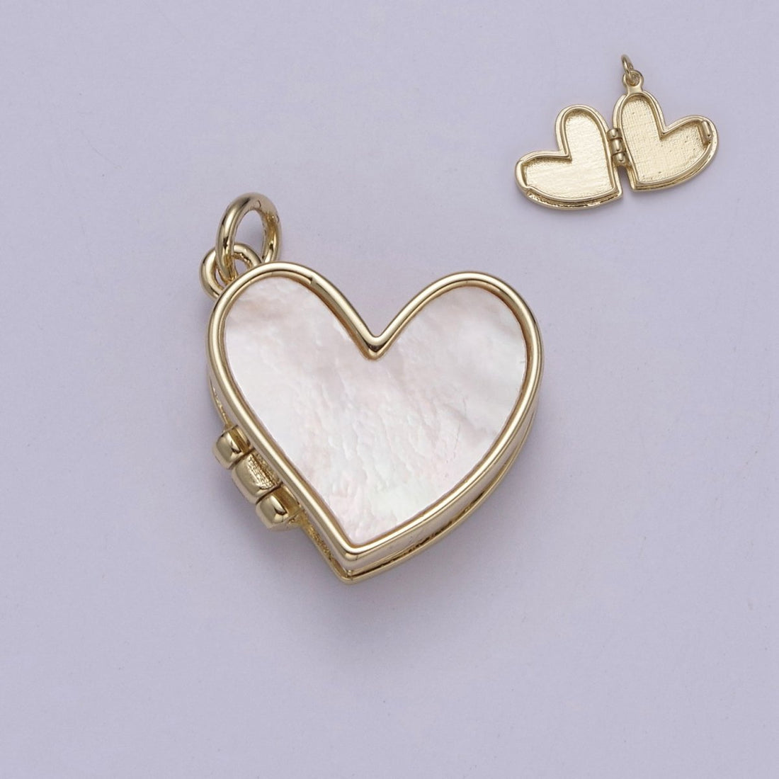 Pearl Locket Charm Necklace 14k Gold Filled Heart Locket for Photo Necklace • Pearl Jewelry W-193