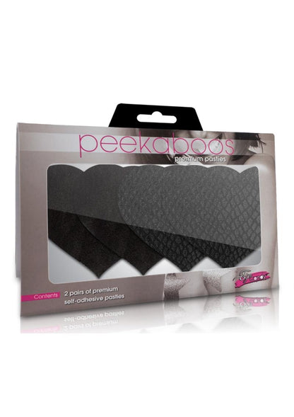 Peekaboos Classic Black Heart Pasties Self-Adhesive Nipple Covers