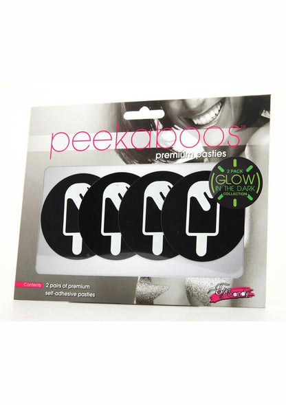 Peekaboos Glow in the Dark Ice Cream Pasties Black And Green