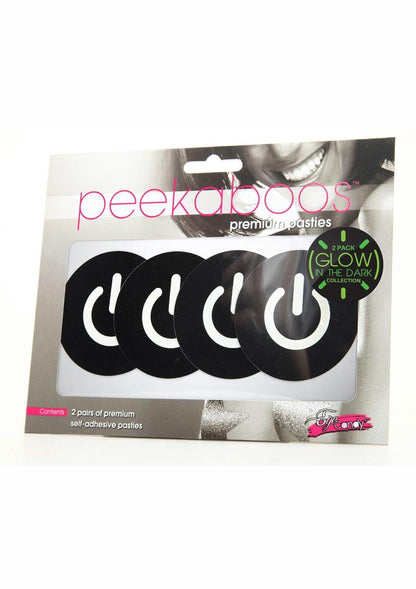 Peekaboos Glow in the Dark Power Button Pasties Nipple Covers