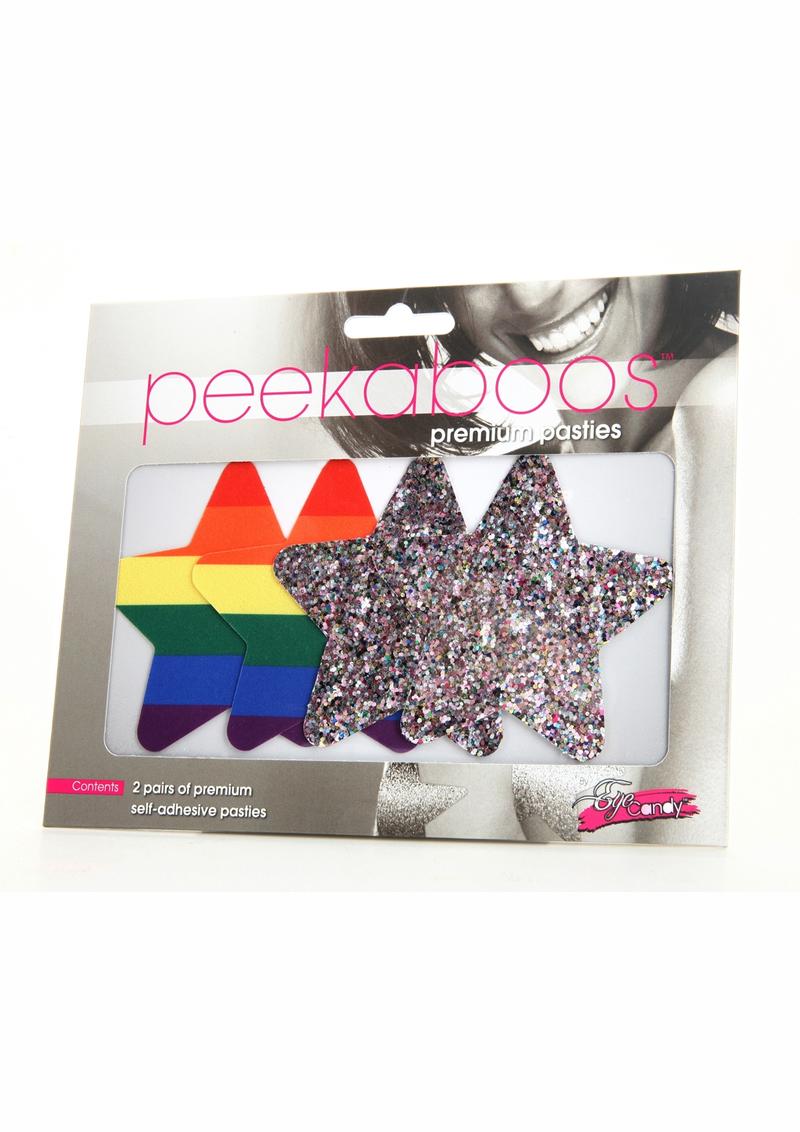 Peekaboos Pride Rainbow And Glitter Stars Pasties Self-Adhesive