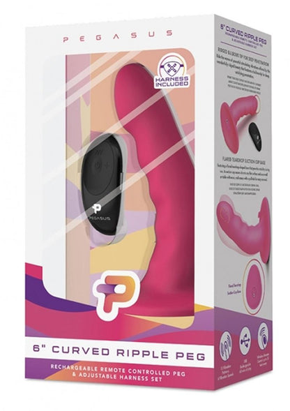 Pegasus Curved Ripple Peg Rechargeable Dildo with Remote Control