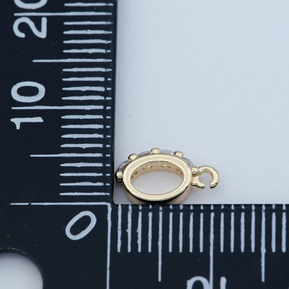 Pendant Bail with Hook CZ Micro Pave Pendant Bail Gold Plated Bail Clasps open link for charm M-359