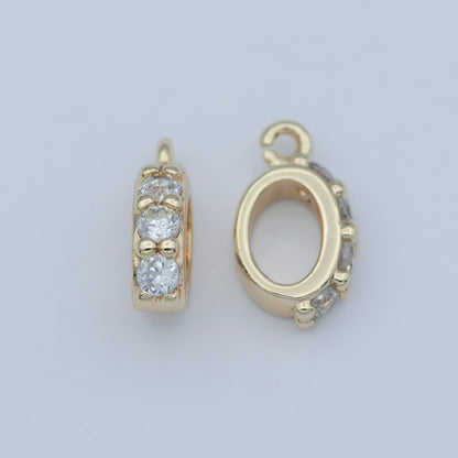 Pendant Bail with Hook CZ Micro Pave Pendant Bail Gold Plated Bail Clasps open link for charm M-359