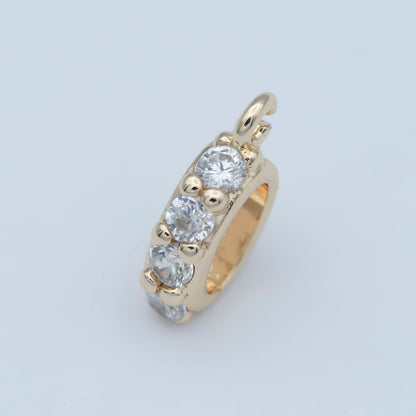 Pendant Bail with Hook CZ Micro Pave Pendant Bail Gold Plated Bail Clasps open link for charm M-359