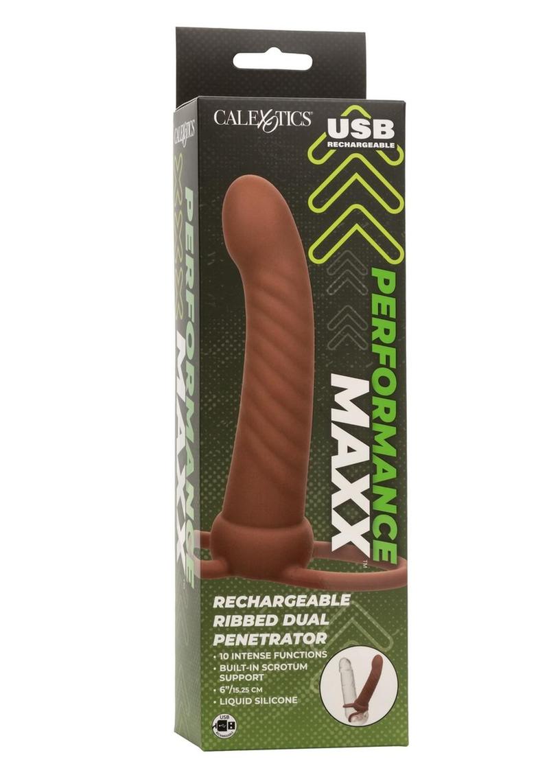 Performance Maxx Silicone Ribbed Dual Penetrator Extender