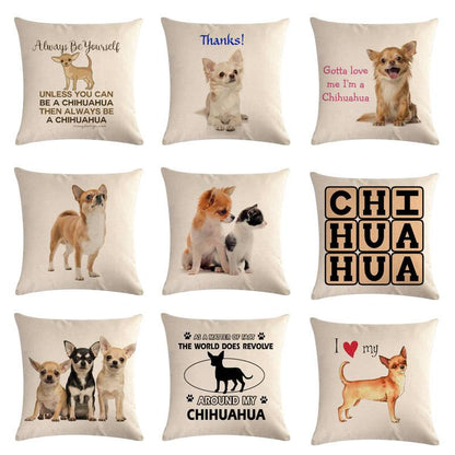 Pet Dog Elegant Design Linen Cotton Throw Pillow Covers Dog Pattern Cotton Throw Pillow Covers Car Sofa Cushion Cover Pillowcases Couch Cushion Cover Home Sofa Bed Decorative Pillows