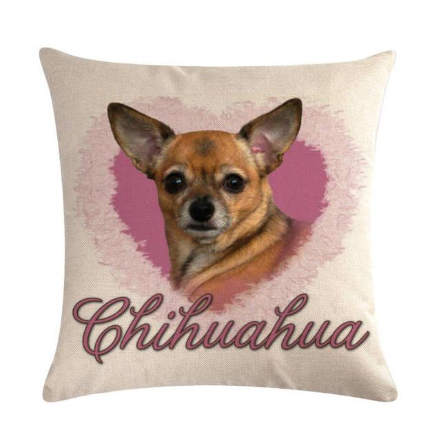 Pet Dog Elegant Design Linen Cotton Throw Pillow Covers Dog Pattern Cotton Throw Pillow Covers Car Sofa Cushion Cover Pillowcases Couch Cushion Cover Home Sofa Bed Decorative Pillows