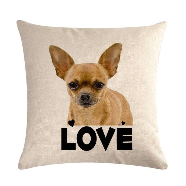 Pet Dog Elegant Design Linen Cotton Throw Pillow Covers Dog Pattern Cotton Throw Pillow Covers Car Sofa Cushion Cover Pillowcases Couch Cushion Cover Home Sofa Bed Decorative Pillows