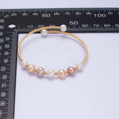 Petite Pearl Bangle Bracelet Layering Jewelry for Minimalist Bracelet Wedding Jewelry | WA-1866 WA-1867 Clearance Pricing