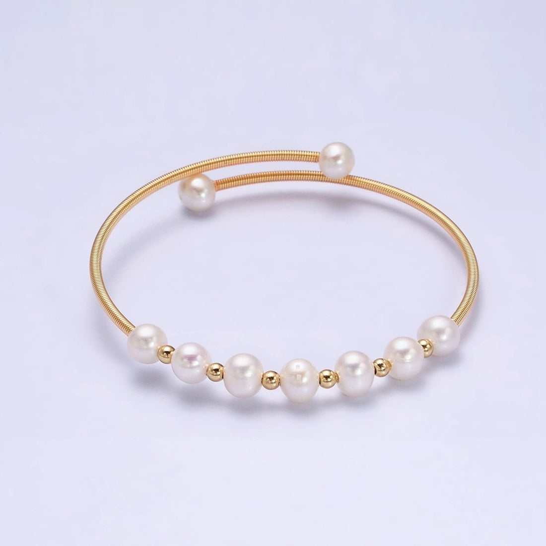 Petite Pearl Bangle Bracelet Layering Jewelry for Minimalist Bracelet Wedding Jewelry | WA-1866 WA-1867 Clearance Pricing