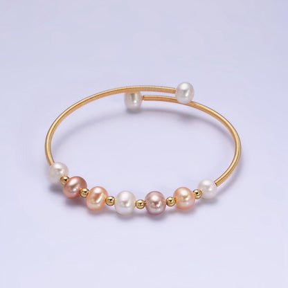 Petite Pearl Bangle Bracelet Layering Jewelry for Minimalist Bracelet Wedding Jewelry | WA-1866 WA-1867 Clearance Pricing