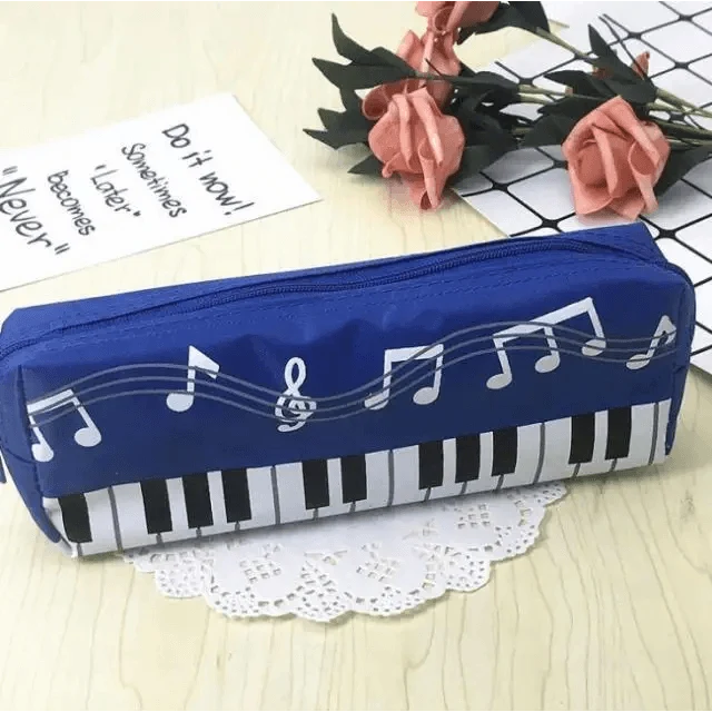 Piano Music Notes Keyboard Pencil Case Large Capacity Pencil Bags Cool Print Stationery Office School Cute Pencil Cases