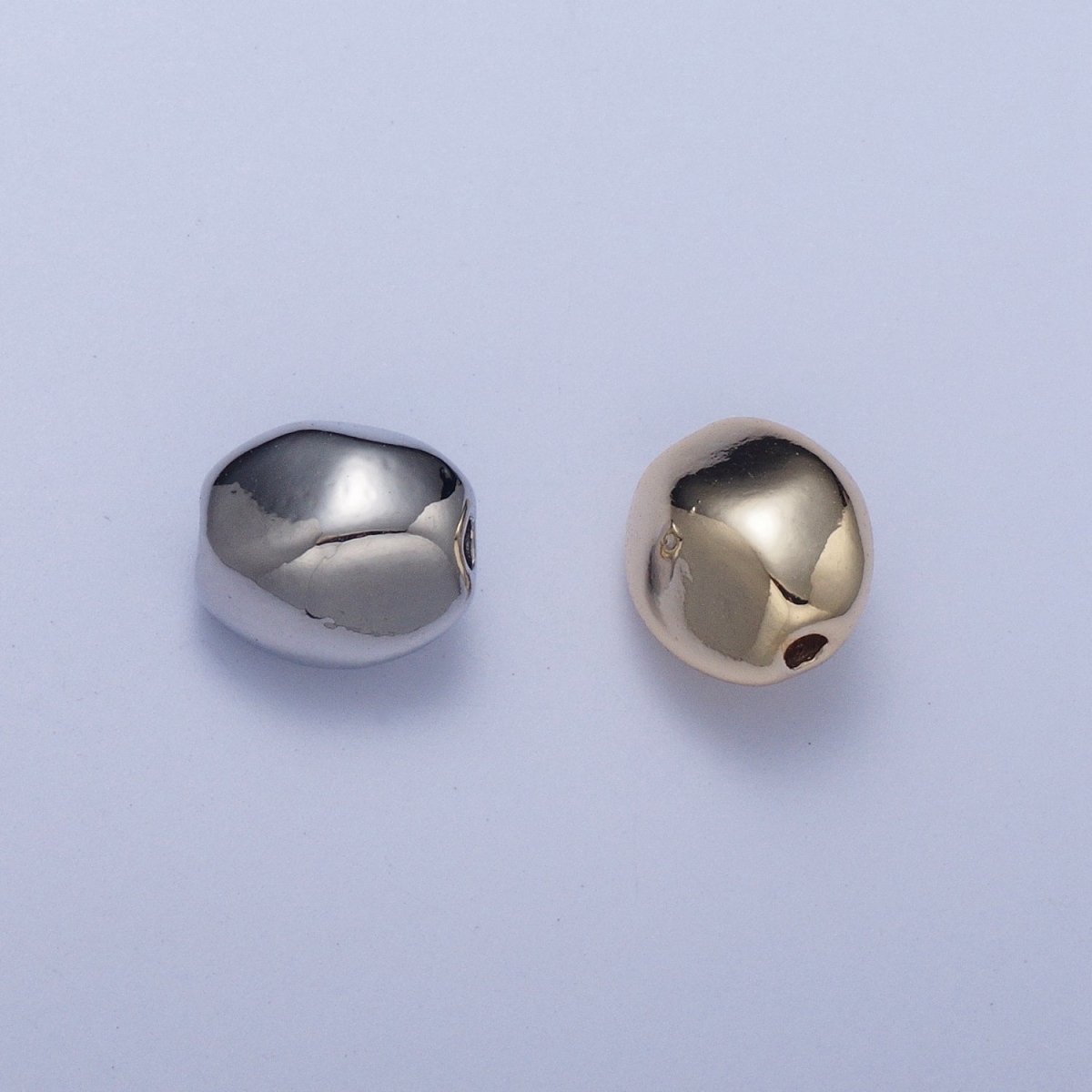 Pieces Pack Abstract Oval 7mmx6.5mm Geometric Spacer Beads Jewelry Findings in Gold &amp; Silver B-097 B-101