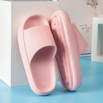 Pillow Slides Slippers Comfy Shoes Non-slip Bathroom Home Thicked Bottom Slippers Women&