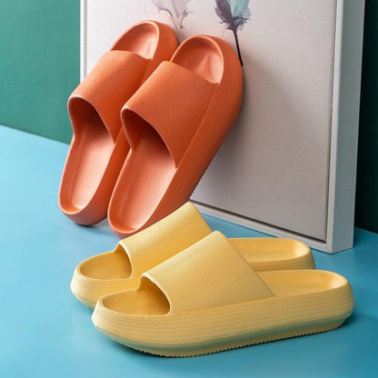 Pillow Slides Slippers Comfy Shoes Non-slip Bathroom Home Thicked Bottom Slippers Women&