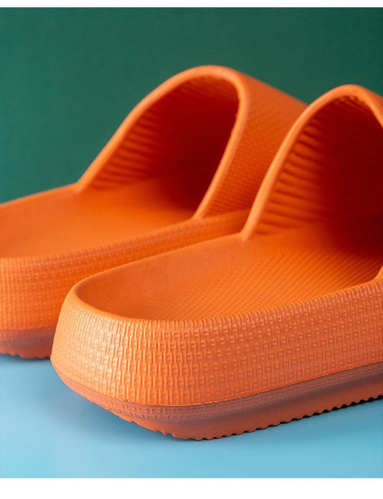 Pillow Slides Slippers Comfy Shoes Non-slip Bathroom Home Thicked Bottom Slippers Women&
