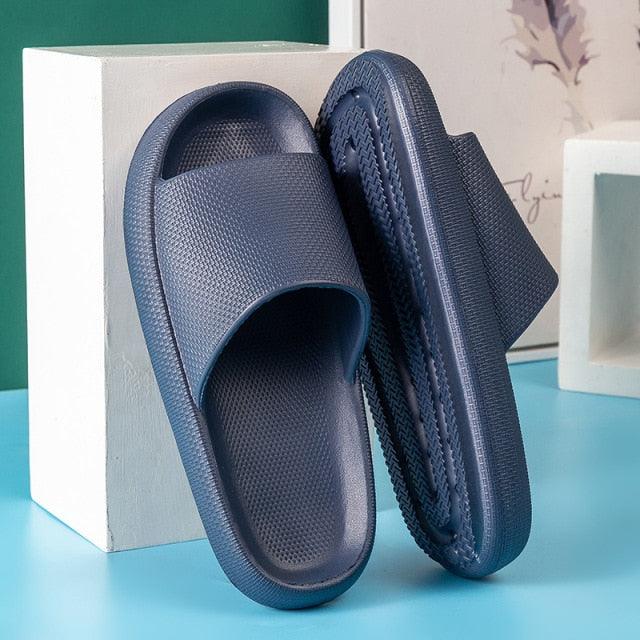 Pillow Slides Slippers Comfy Shoes Non-slip Bathroom Home Thicked Bottom Slippers Women&