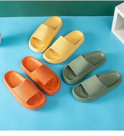 Pillow Slides Slippers Comfy Shoes Non-slip Bathroom Home Thicked Bottom Slippers Women&