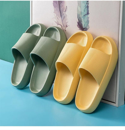 Pillow Slides Slippers Comfy Shoes Non-slip Bathroom Home Thicked Bottom Slippers Women&