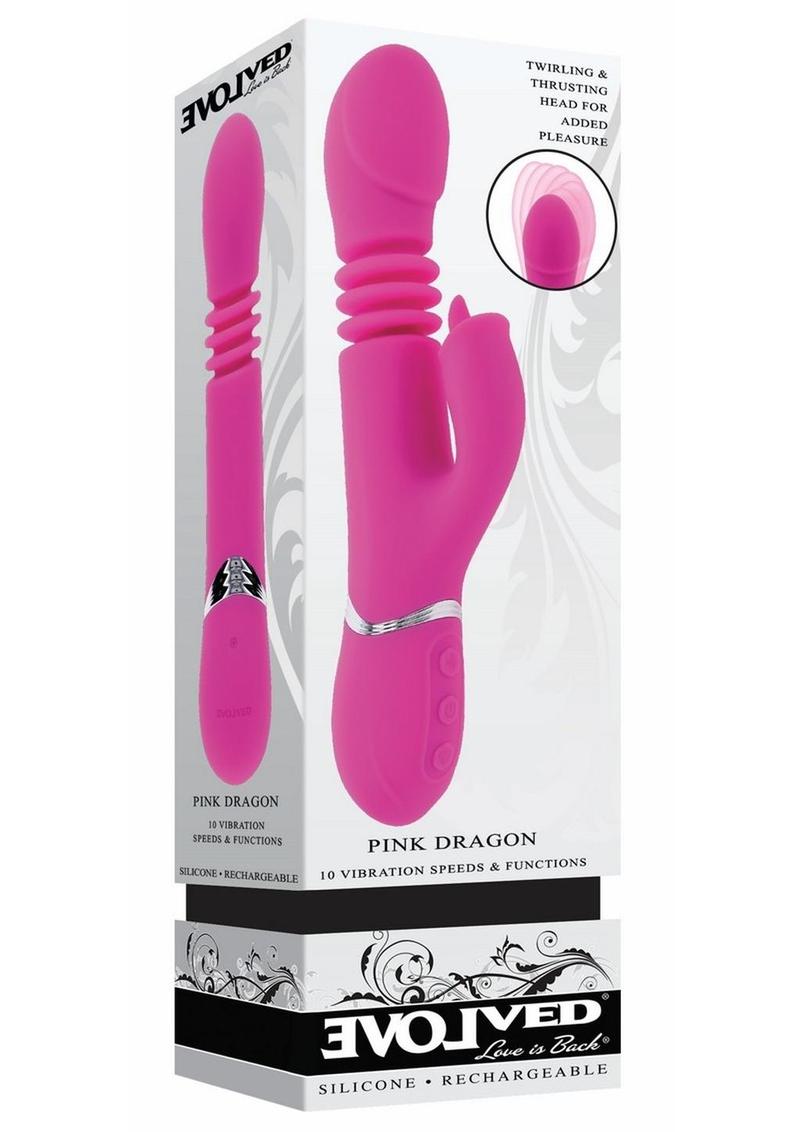 Evolved Pink Dragon Thrusting and Twirling Vibrator