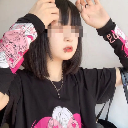 Pink Drip Anime Heart Tee