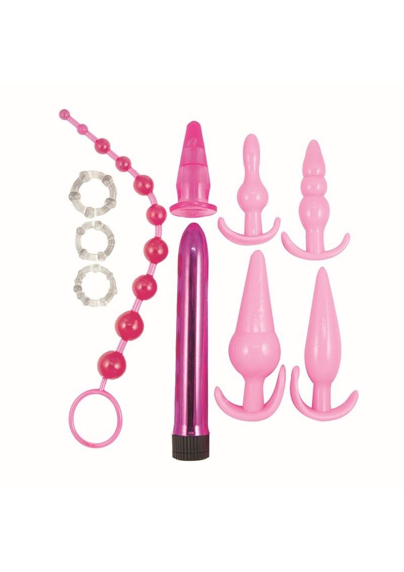 Pink Elite Collection Vibrating Anal Play Kit Beginners