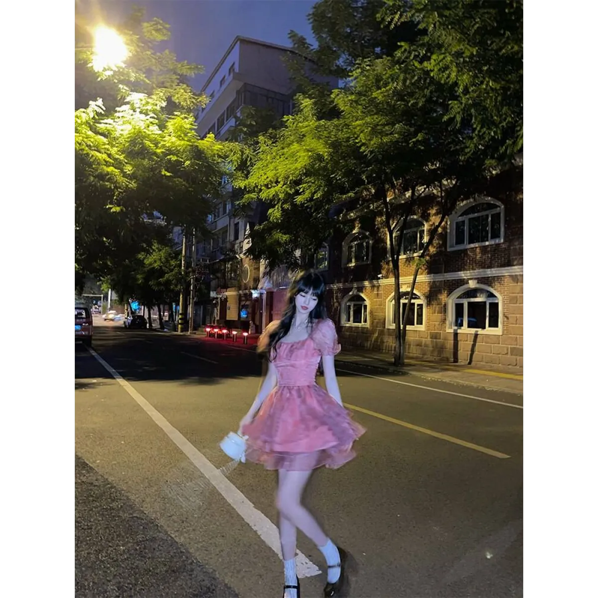 Pink Floral Short Party Dress