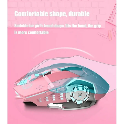 Pink Girly Gaming Mouse 3200DPI Backlight Adjustable 4 Level DPI Wired Women&