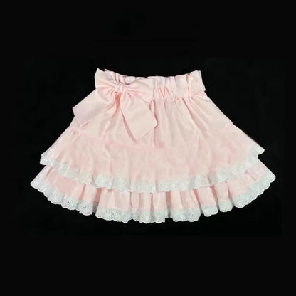 Pink Lace Mini Pleated Skirt - Y2K Aesthetic
