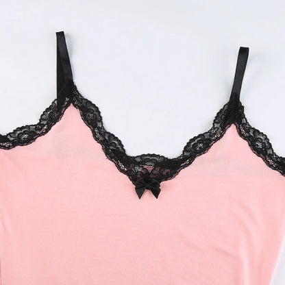 Pink Lace Strapless Dress - E-girl Streetwear