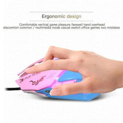Pink Wired Gaming Mouse Girl Mouse 6 Buttons 3200 DPI USB Computer Mice Gamer Mouse For PC