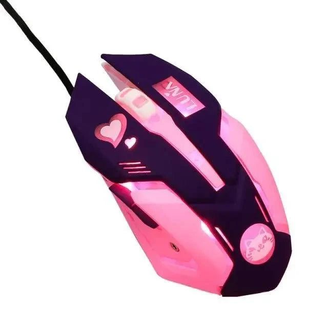 Pink Wired Gaming Mouse Girl Mouse 6 Buttons 3200 DPI USB Computer Mice Gamer Mouse For PC
