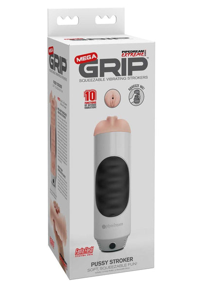 Mega Grip Squeezable Vibrating Pussy Stroker 10 Vibration Functions