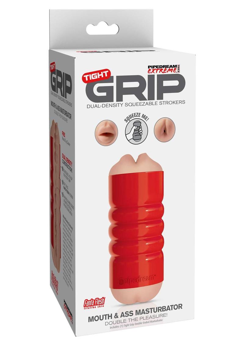 Tight Grip Mouth And Ass Masturbator Dual-Density Stroker