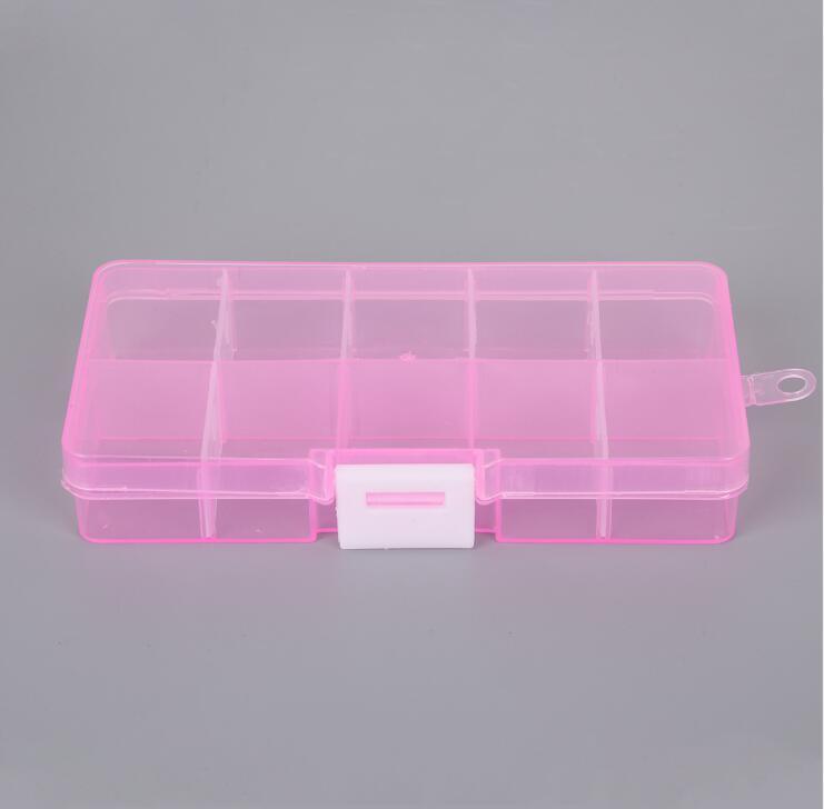 Plastic Jewelry Boxes Plastic Tool Box Adjustable Craft Organizer Storage Beads Bracelet Jewelry Boxes Portable 10 Compartments Clear Plastic Storage Box Jewelry Organizer Container