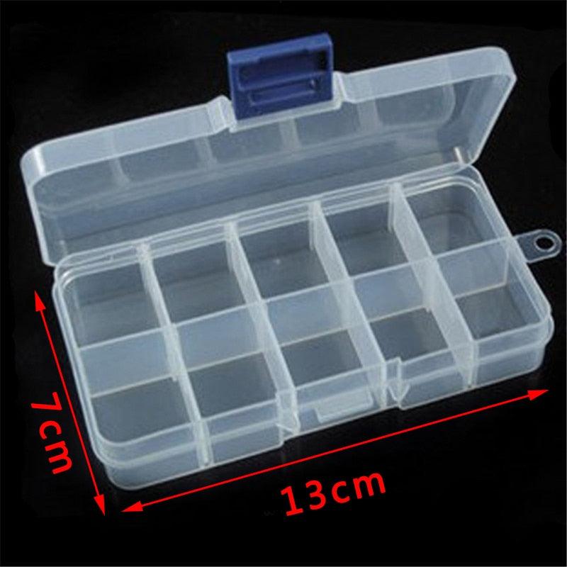 Plastic Jewelry Boxes Plastic Tool Box Adjustable Craft Organizer Storage Beads Bracelet Jewelry Boxes Portable 10 Compartments Clear Plastic Storage Box Jewelry Organizer Container