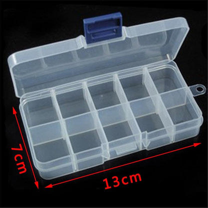Plastic Jewelry Boxes Plastic Tool Box Adjustable Craft Organizer Storage Beads Bracelet Jewelry Boxes Portable 10 Compartments Clear Plastic Storage Box Jewelry Organizer Container