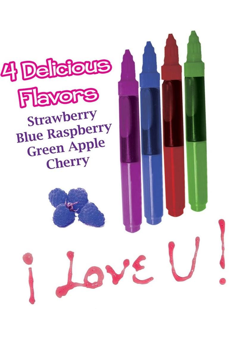 Play Pens Edible Body Paint Brushes 4 Fruit Flavored