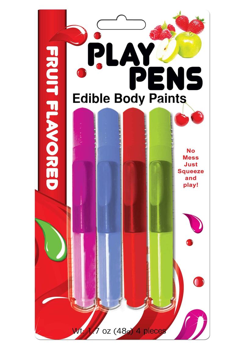 Play Pens Edible Body Paint Brushes 4 Fruit Flavored